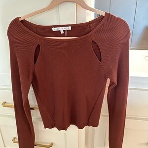 Endless Rose Brown Ribbed Women's Blouse - worn once/like new